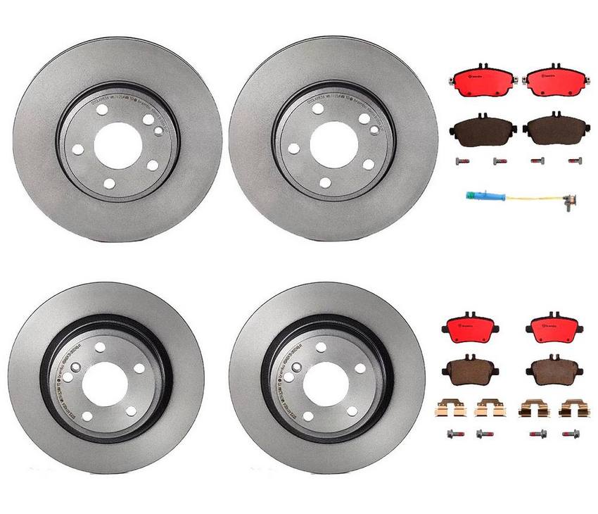 Mercedes Brakes Kit - Pads & Rotors Front and Rear (295mm/295mm) (Ceramic) 246423011207 - Brembo 1639700KIT